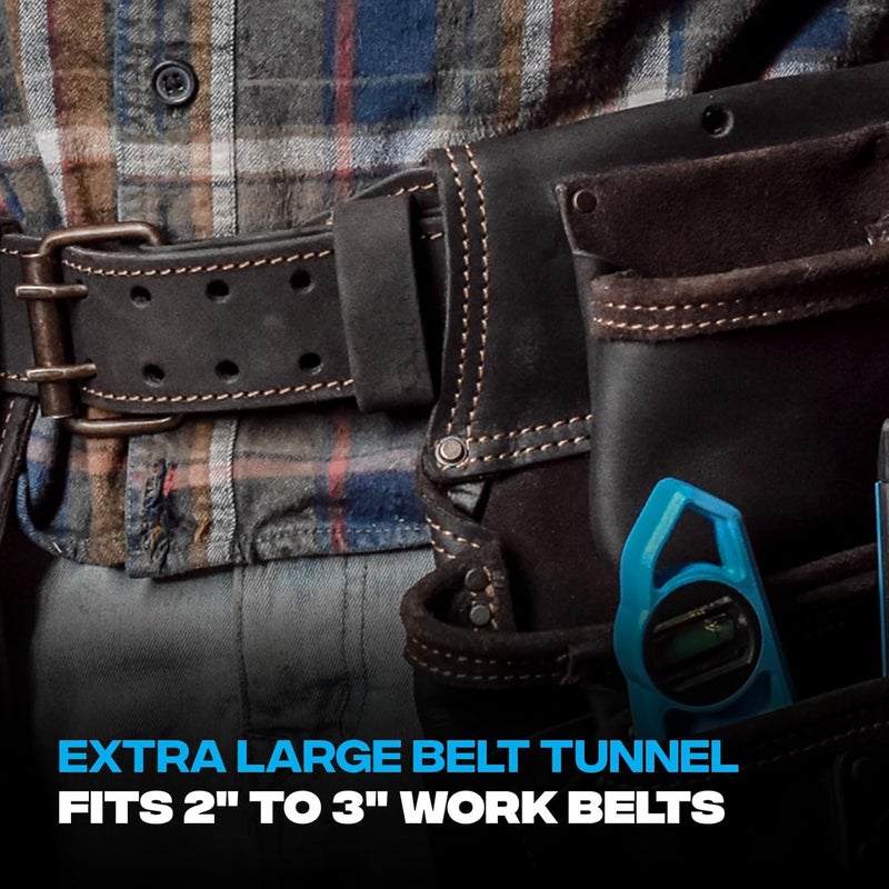 Ox Pro Full Grain Leather Tool Pouches - Made with Double Stitching and Rivet Reinforced Pockets - Image 4